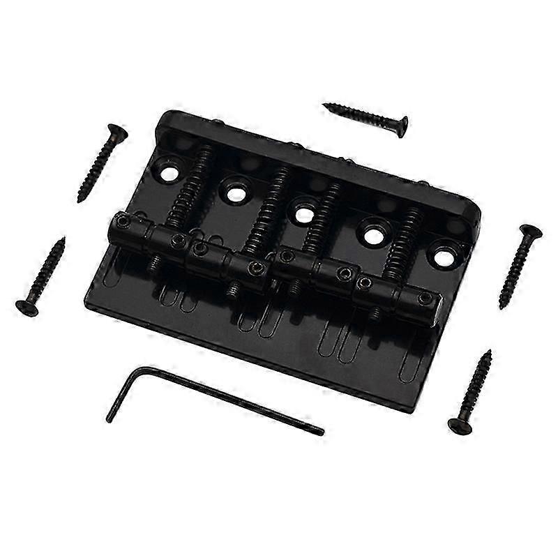 4 String Hardtail Bass Guitar Bridge for Fender Precision Jazz Bass PB JB Style Bass, Black js