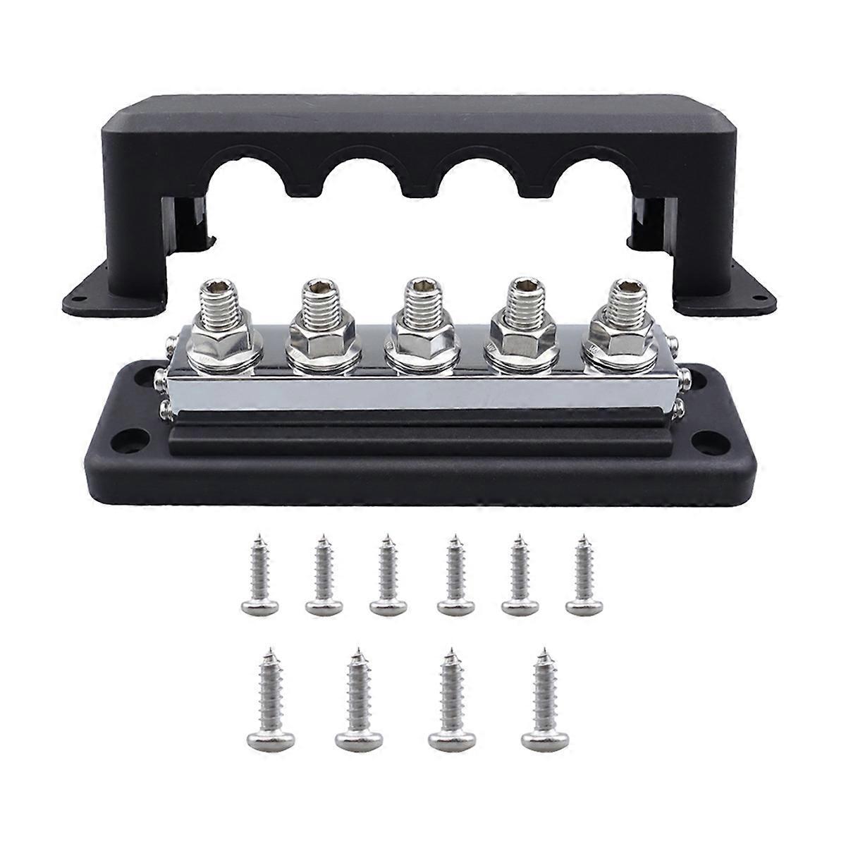 M10 Power Distribution Block Bus Bar 24V Bar 600A Electrical Terminal Block for Truck Boat Car RV B