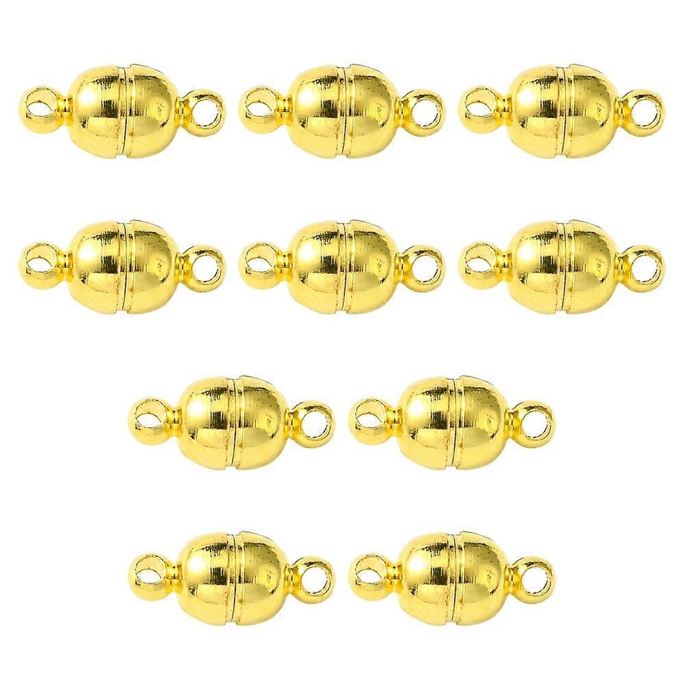 10Pcs Round Brass Magnetic Clasps with Loops Jewelry Findings