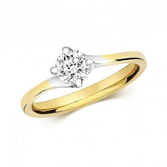 Diamond Twist Solitare Ring RDQ215