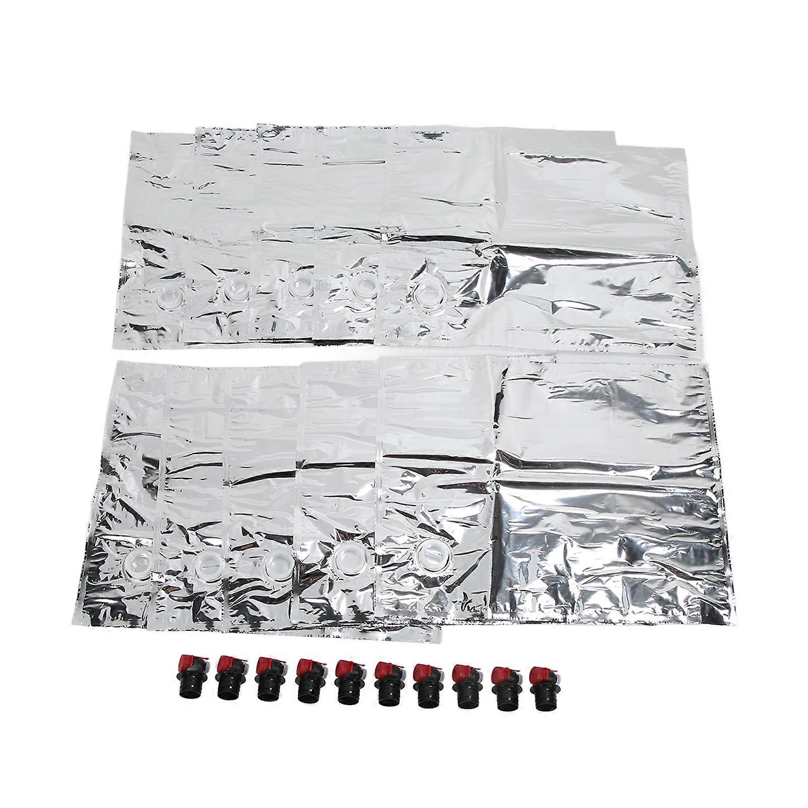 10pcs 10L Wine Purse Refill Bag Liquid Drink Pouch Reusable Drinking Bag with Butterfly Valve for Milk Water