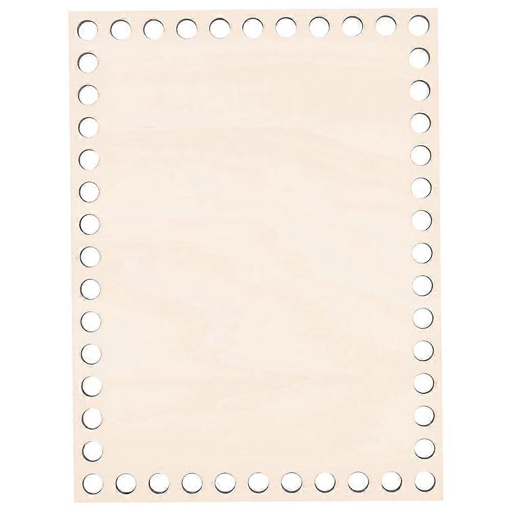 7.8X5.9 Inch Natural Wooden Basket Bottom, Rectangle Blank Crochet