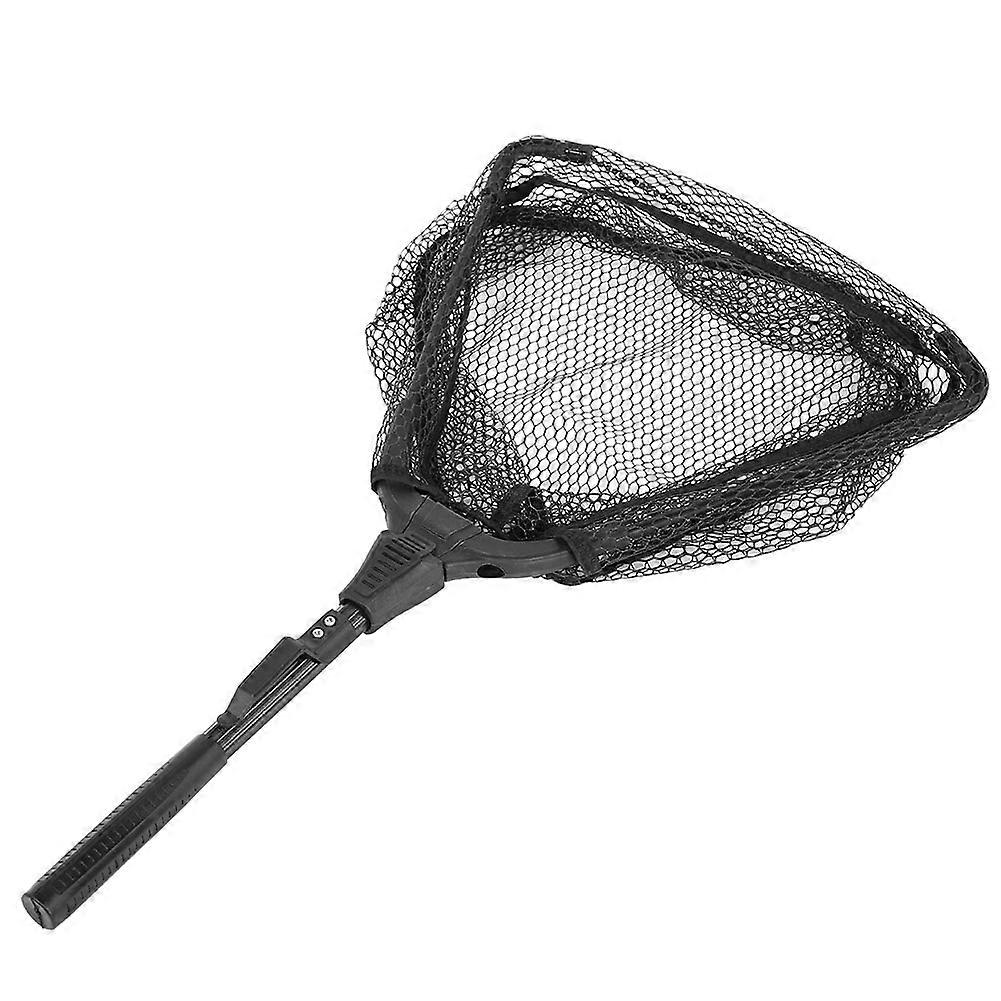 Portable Aluminum Alloy Telescopic Foldng Fishing Landing Net Pole Rubber Handle (30cm)