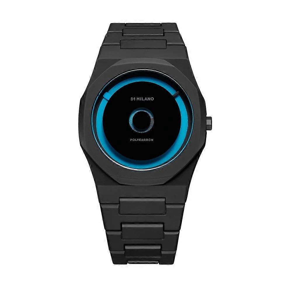 D1 Milano Polycarbon Blue Load Pcbj28 Men's Watch - Matte Black With Blue Luminova