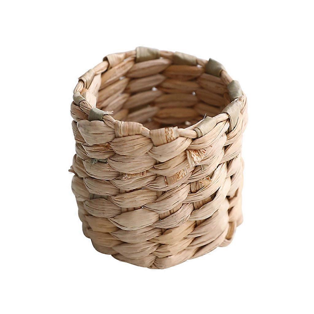 Rustic Woven Napkin Ring Handmade Natural Cattail Cucurbita Napkin Buckle Holder for Dinner Table Decoration