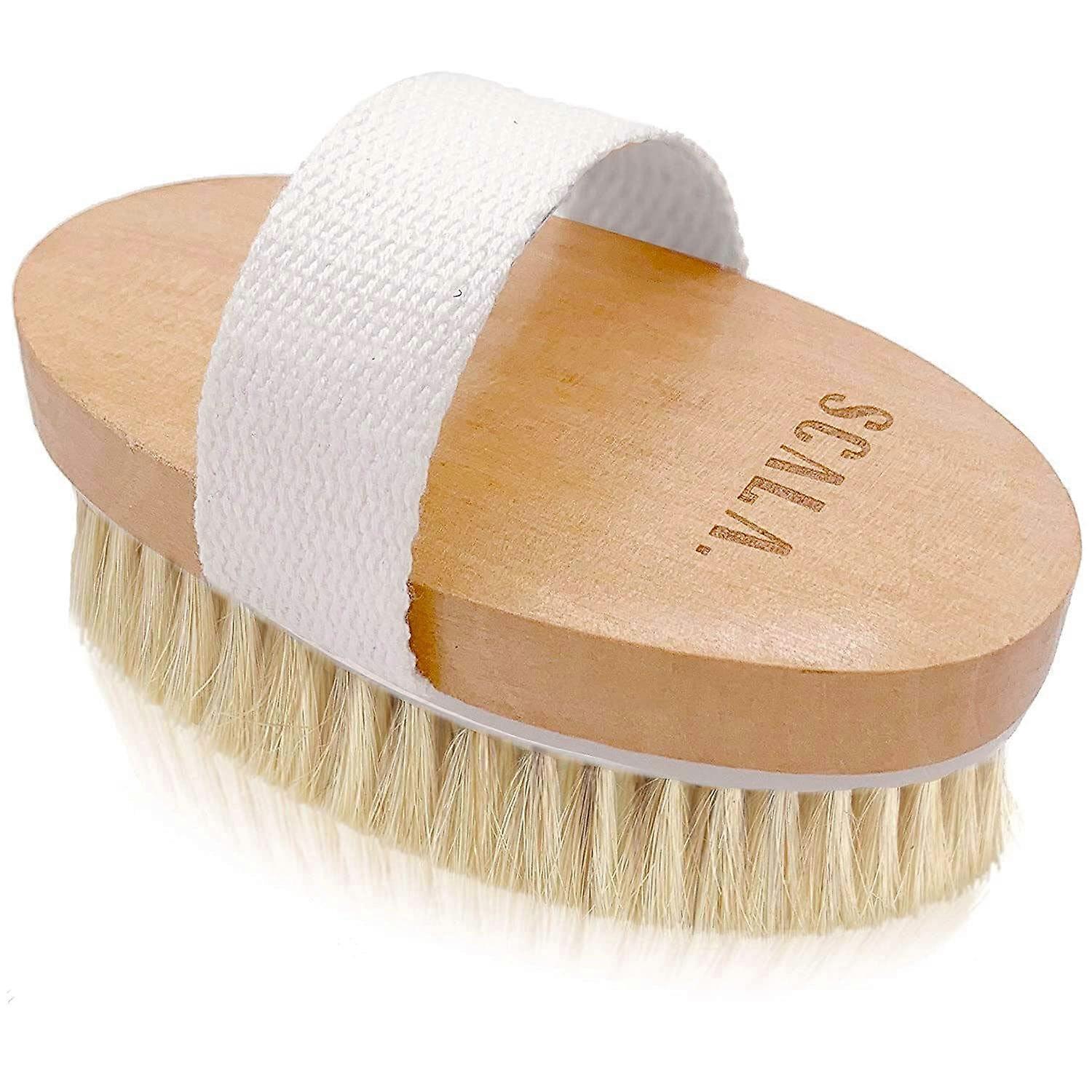 Natural Bristle Soft Body Brush For Cellulite And Lymphatic Drainage Handheld