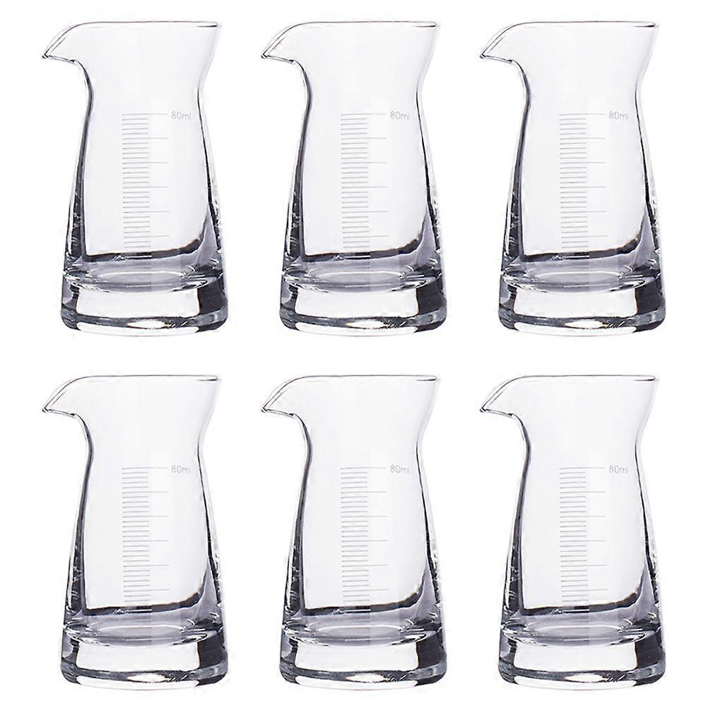 6Pcs 80ML Glass Drinks Measuring Cup Drinkware Measure Cup Bar Accessories Tools