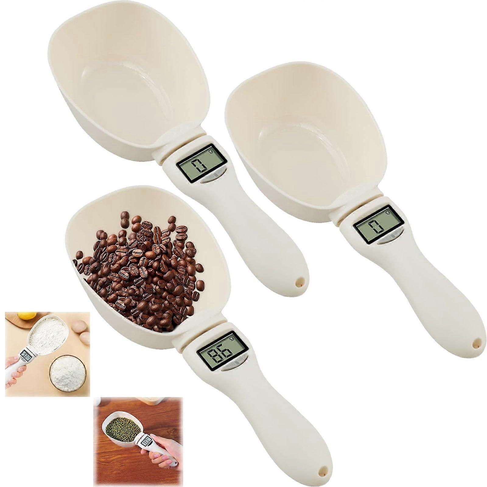 Food Measuring Scoop Scale 800g/0.1g Digital Measuring Spoon With LCD Display Weighing Spoon For Dog And Cat Food 3Pcs