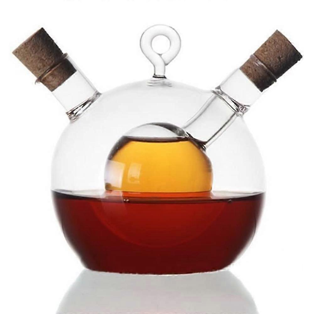 2 In 1 Small Glass Advanced Oil And Vinegar Set, Transparent With Hook