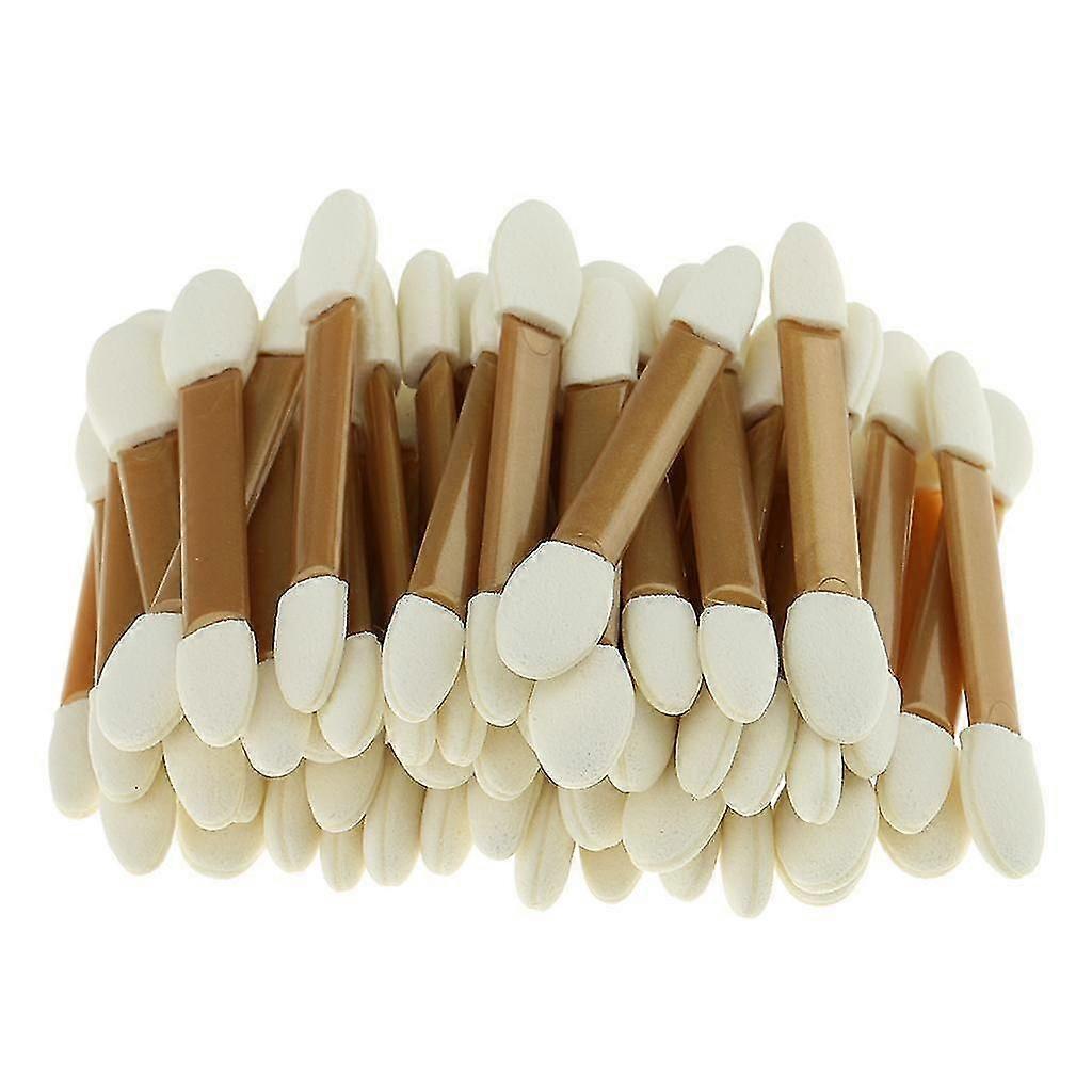 50pcs Disposable Double Ended Sponge Brush Eyeshadow Applicator Makeup Tool