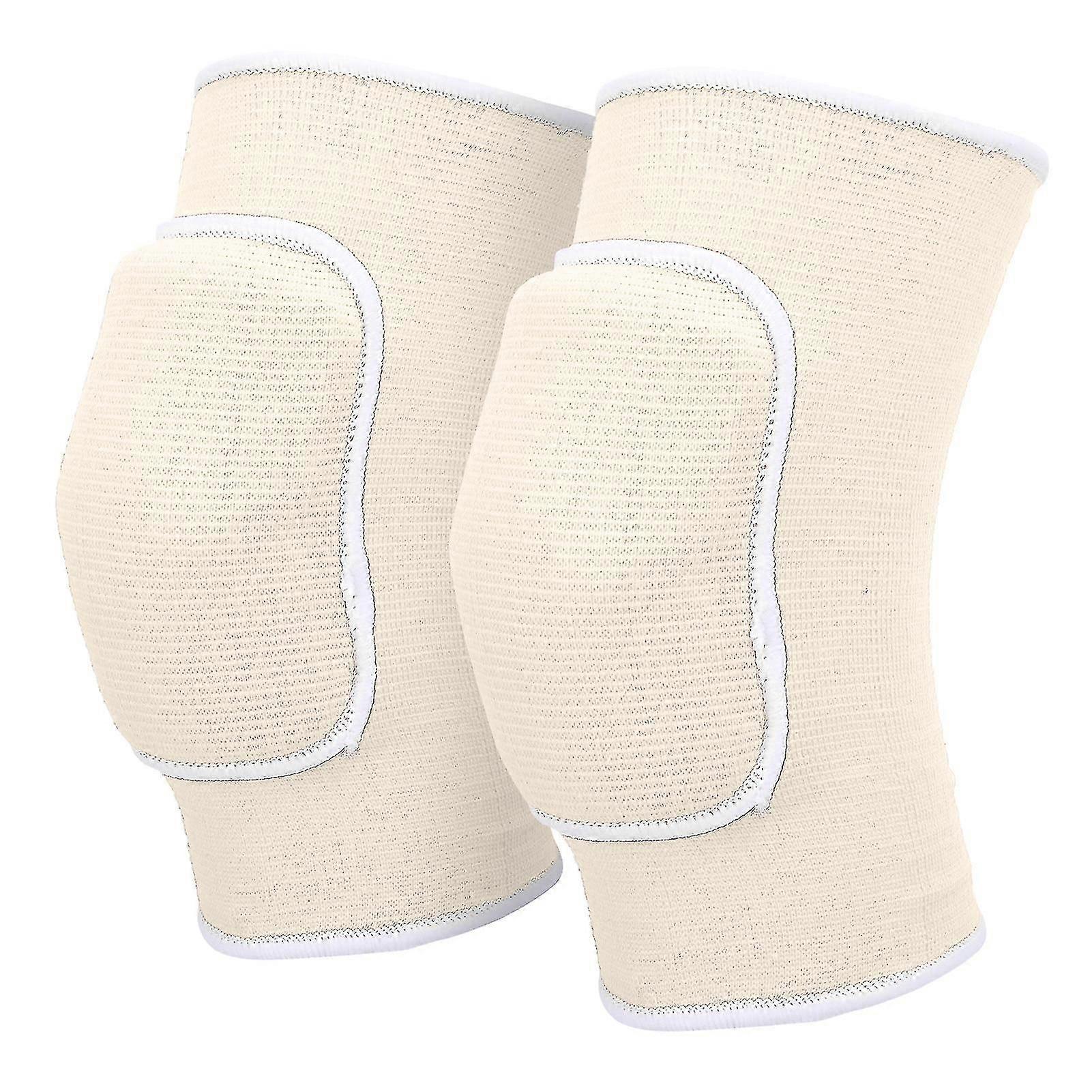 Valkoinen paksuuntuva sieni polvisuojat tanssiin, joogaan ja moniurheiluun - 1 pari