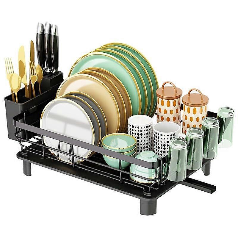 Dish Drying Rack,SpaceSaving with Drainboard,Cutlery Holder,Removable, for Kitchenware