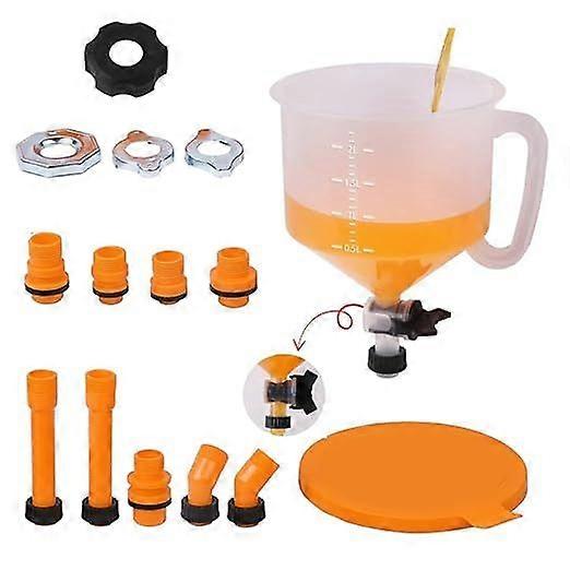 Coolant Funnel Kit, Universal Fitment 15Pcs Spill Proof Funnel Bleeder with Adapters