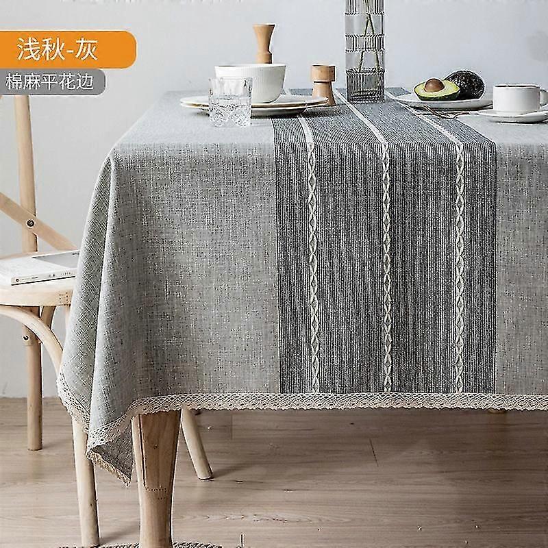 Nappe Rectangle Nappe Toile de Table Coton Lin Ride Free Tassel Nappes Housse de Table Lavable