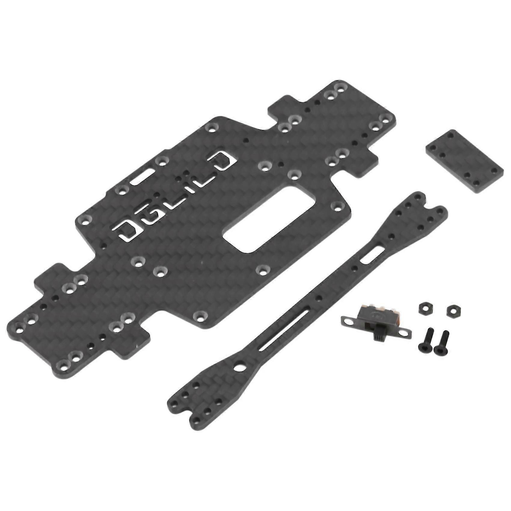 for K969 K979 K989 K999 P929 P939 1:28 RC Car Spare Parts Upgraded Carbon Fiber Chassis Car Bottom Low Body