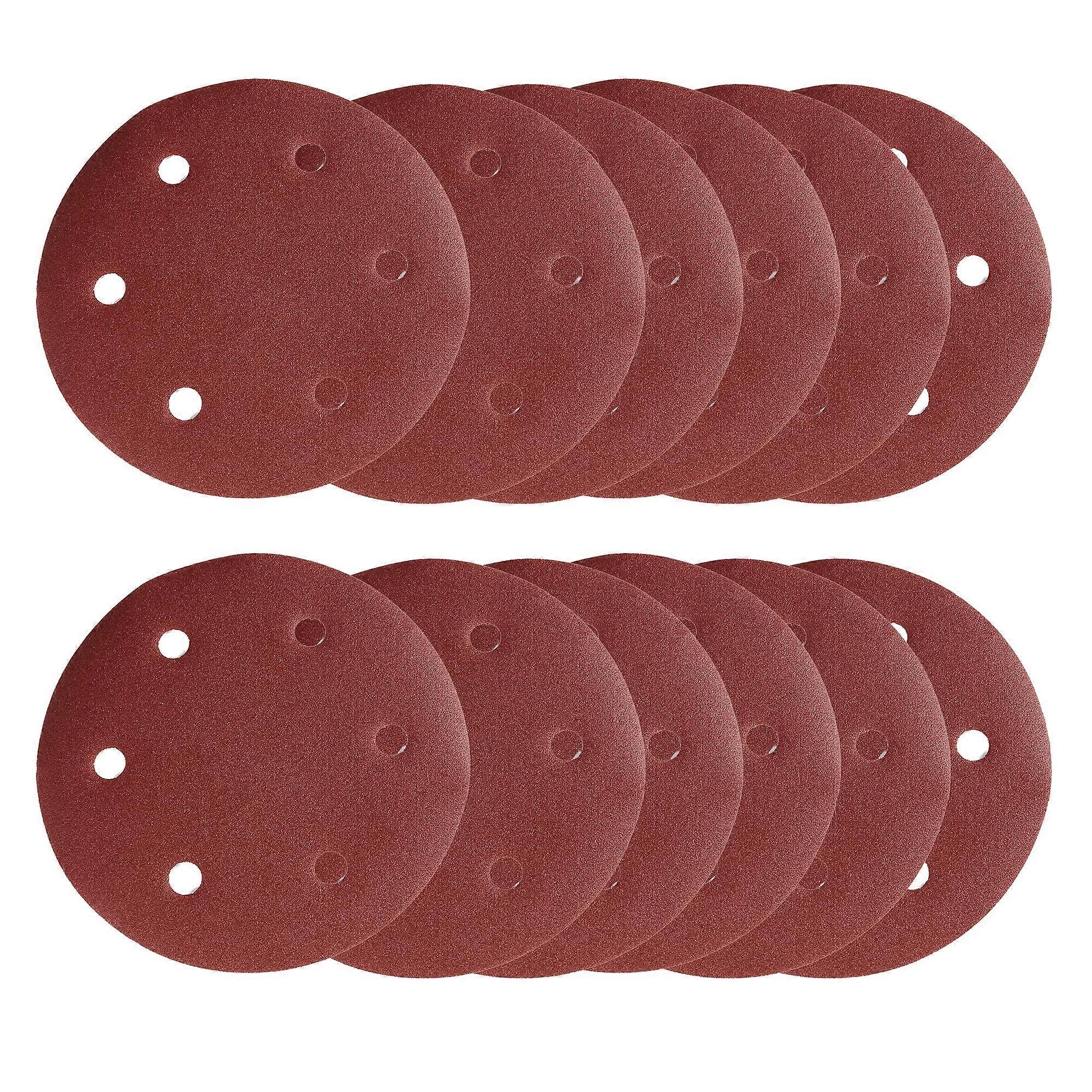 24 PCS Drywall Sander Sanding Discs, 6-Hole Hook-and-Loop Sanding Paper, 80-240 Grit Assortment for Fine Finishing