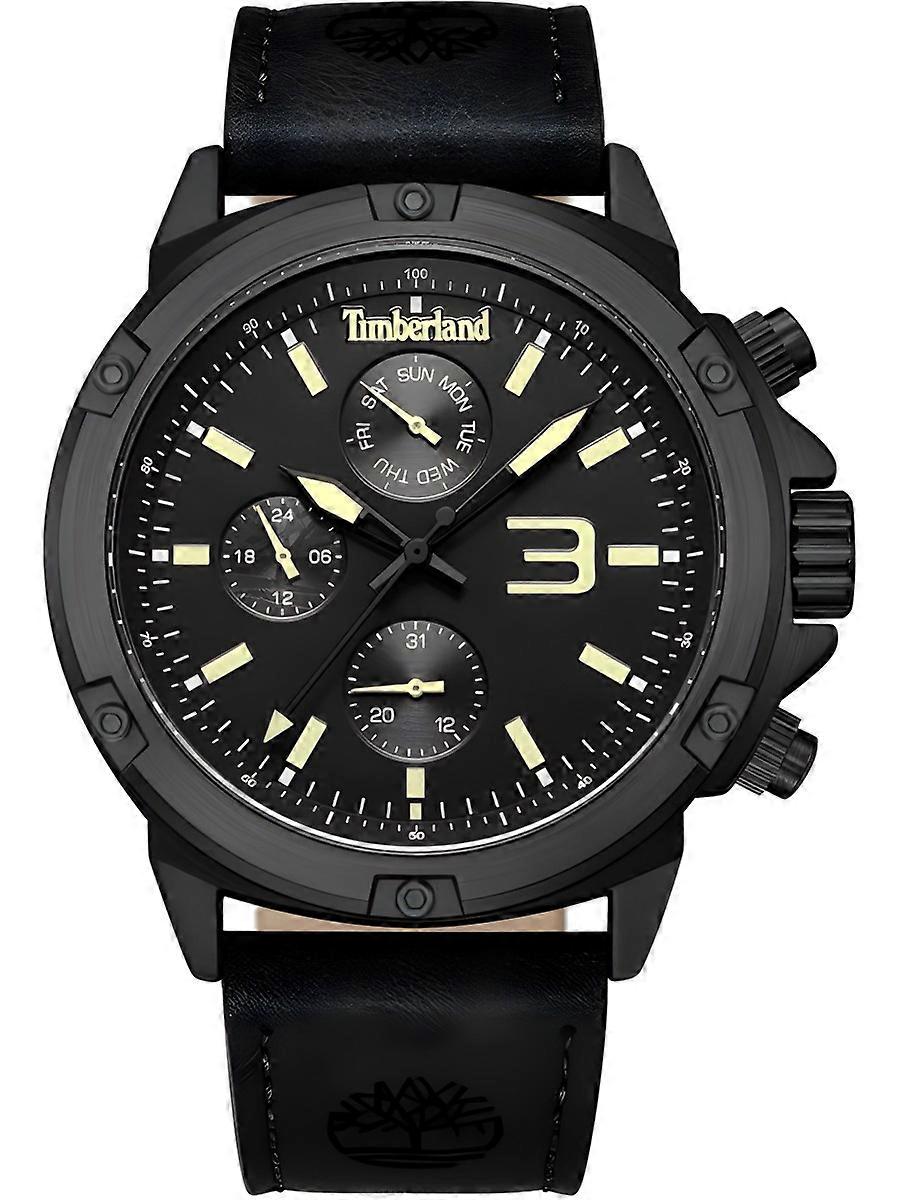 Timberland Svart Äkta Läder TDWGF9002904 Herrklocka