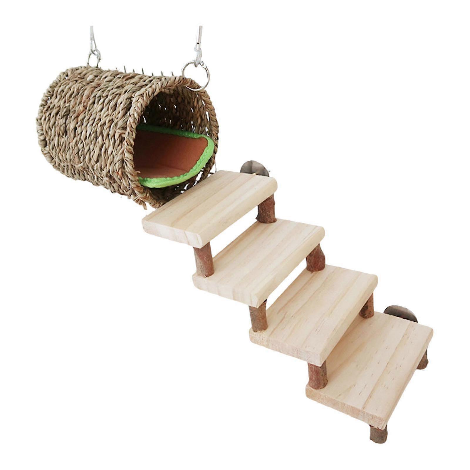 Hamster Hiding House Running with Stairs and Pads for Lemmings Dwarf Hamster