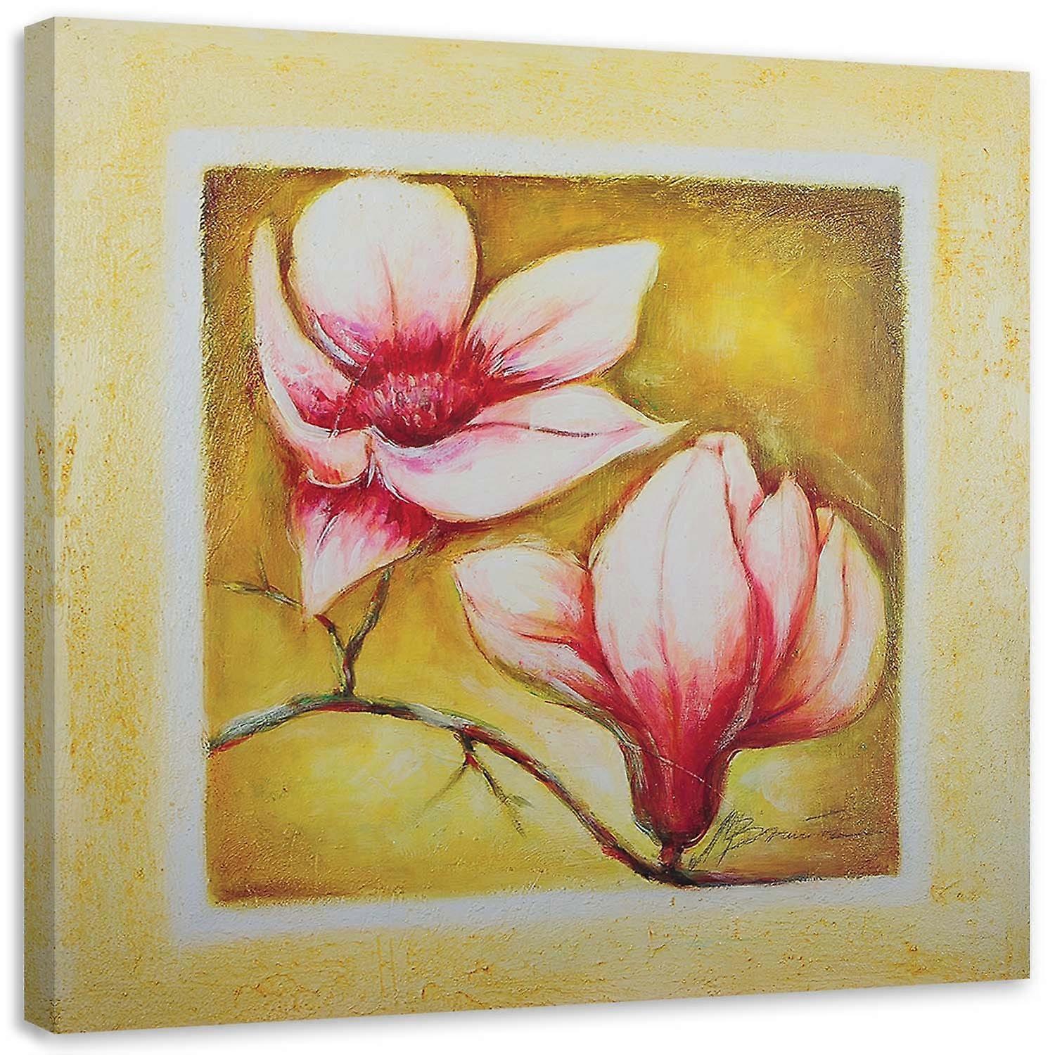 Lienzo, Dos flores de cerezo - 60x60