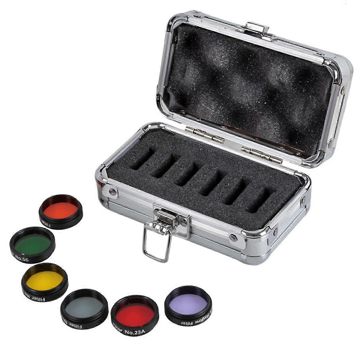 Telescope Filter Set Six Color Filter Nebula Filter with Aluminum Box 1. 25 Inch 31. 7mm Moon Filter