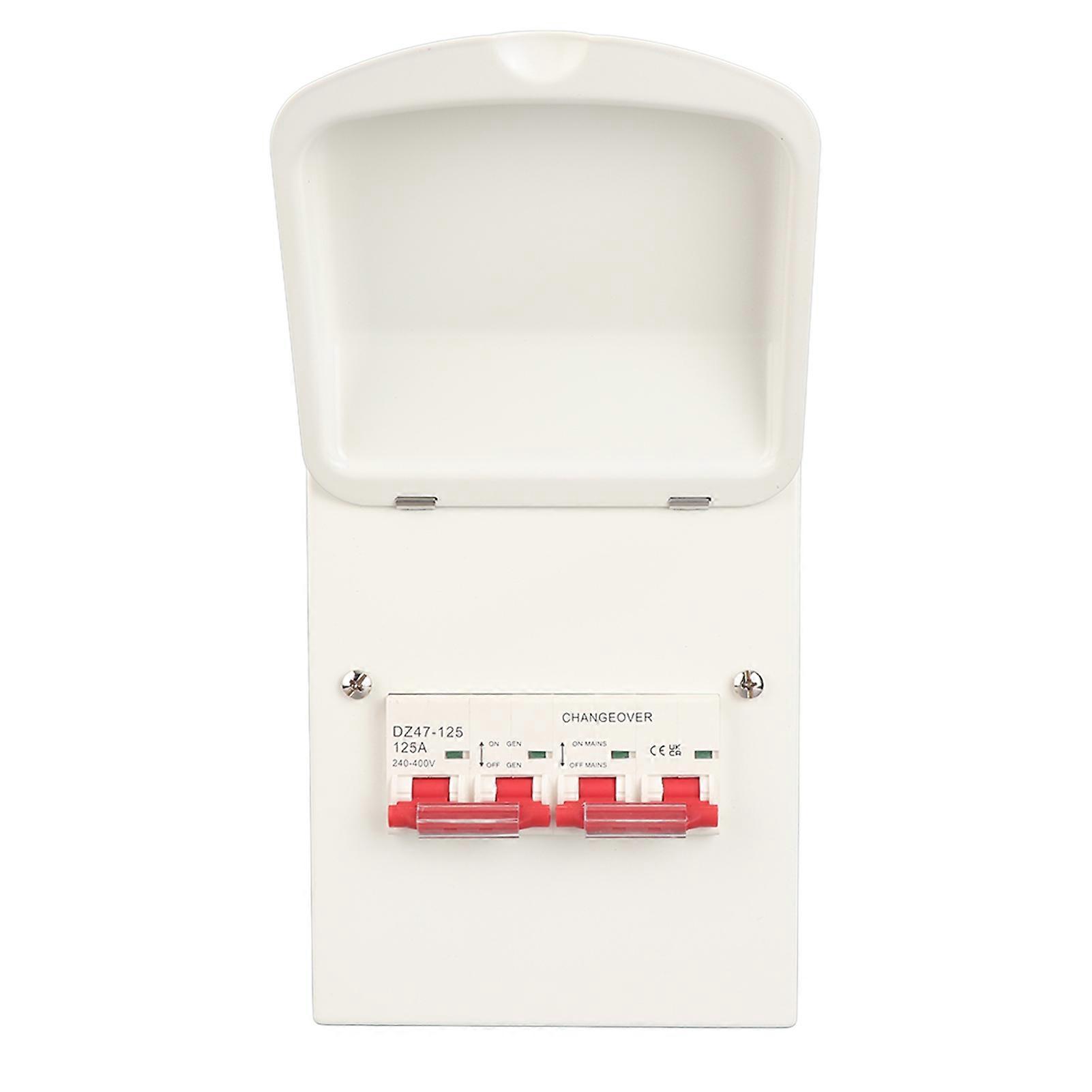 Interlocking Single Phase Iron Shell 125A Dual Power Circuit Breaker with Distribution Box 240‑400V