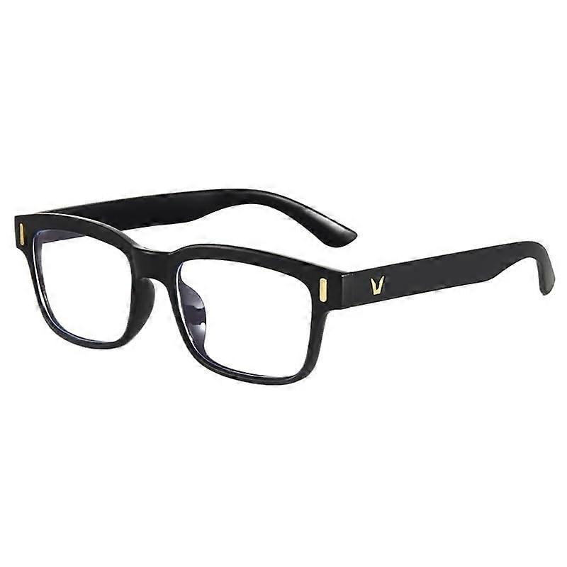 Retro Reading Glasses Anti Blue Light Blocking Computer Readers Eyeglasses Anti Eyestrain Flat Light Mirror (Color : SandBlack, Size : 1.00)