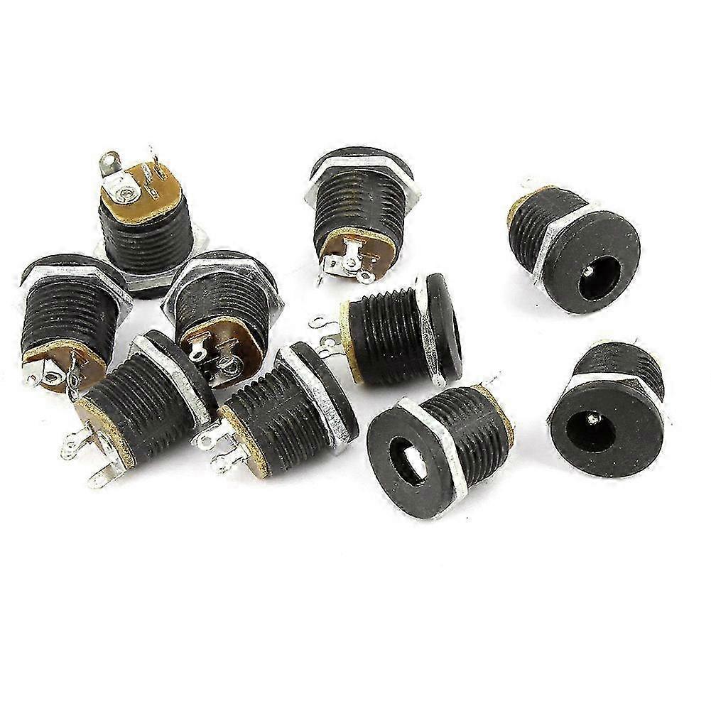 10Pcs 3-Pin DC Power Jack Socket 2.1x5.5mm Female Solder Terminal Connector