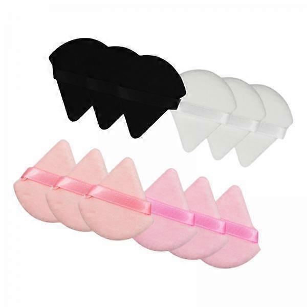 12-Piece Set of Triangular Makeup Blenders for Powder Application