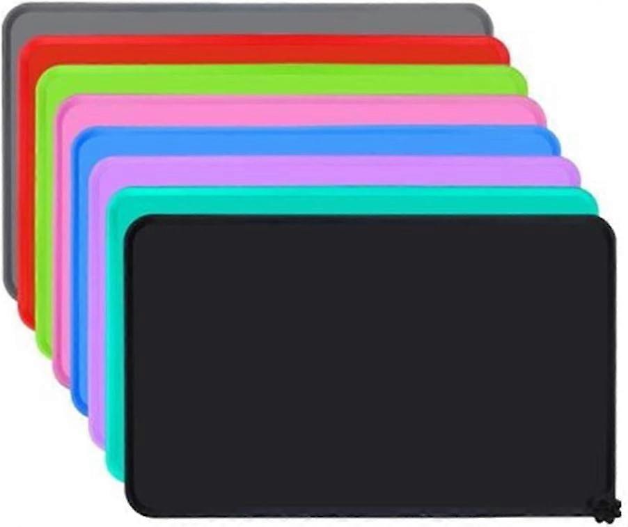 Skridsikker vandtæt fodermåtte til hunde og katte, 48x30cm, sort