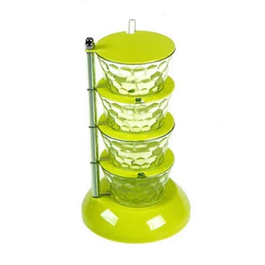 Kitchen Organizer Rotating Spice Box Pepper Spices Rack Multi-tier Seasoning Storage Bottles Pot for Condiment Spice Jar  Yellow