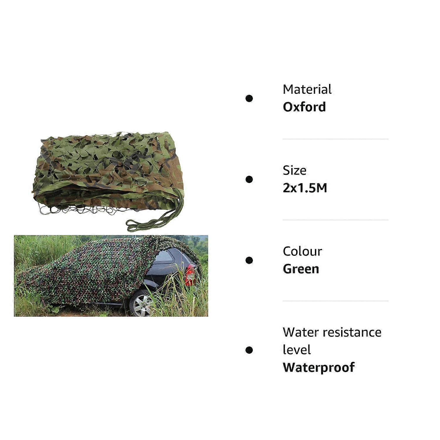 2x3M Green 2m X 3m Camo Netting Oxford Fabric Hunting Shooting Army for Camping Hide