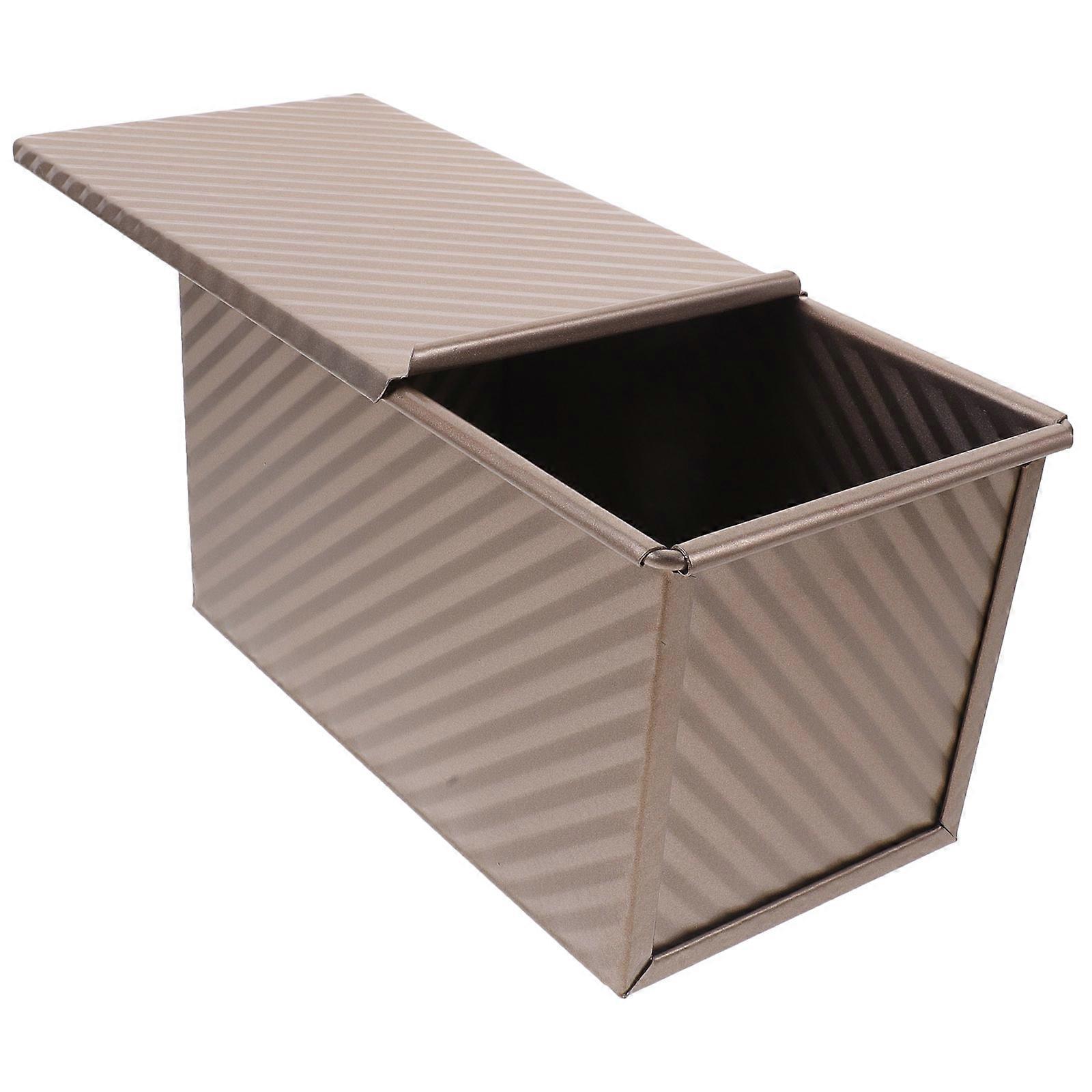 Non Stick Carbon Steel Toast Mold with Lid – Reusable Wave Pattern Bread Baking Loaf Pan for Home & Professional Use