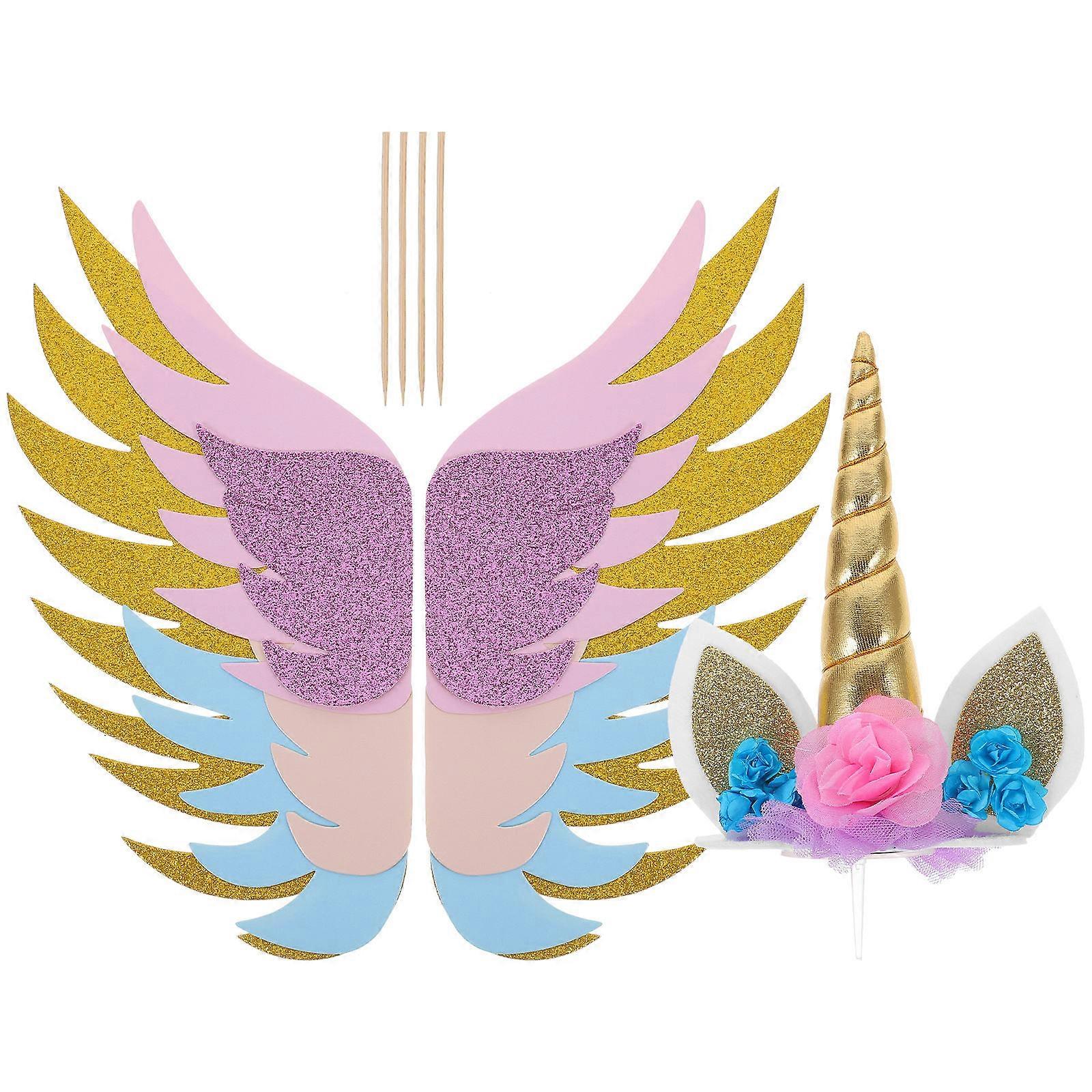 Wings and Crown for Cake Decorations, Ideal for Festive Occasions and Home Decor