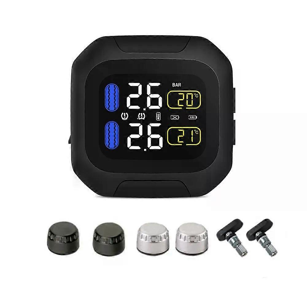 M3 Waterproof Motorcycle Real Time Tire Pressure Monitoring System TPMS Wireless LCD Display External Sensors