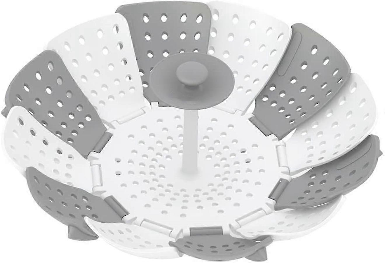 Gray and White Foldable Steamer Insert Suitable for Various Kitchenware