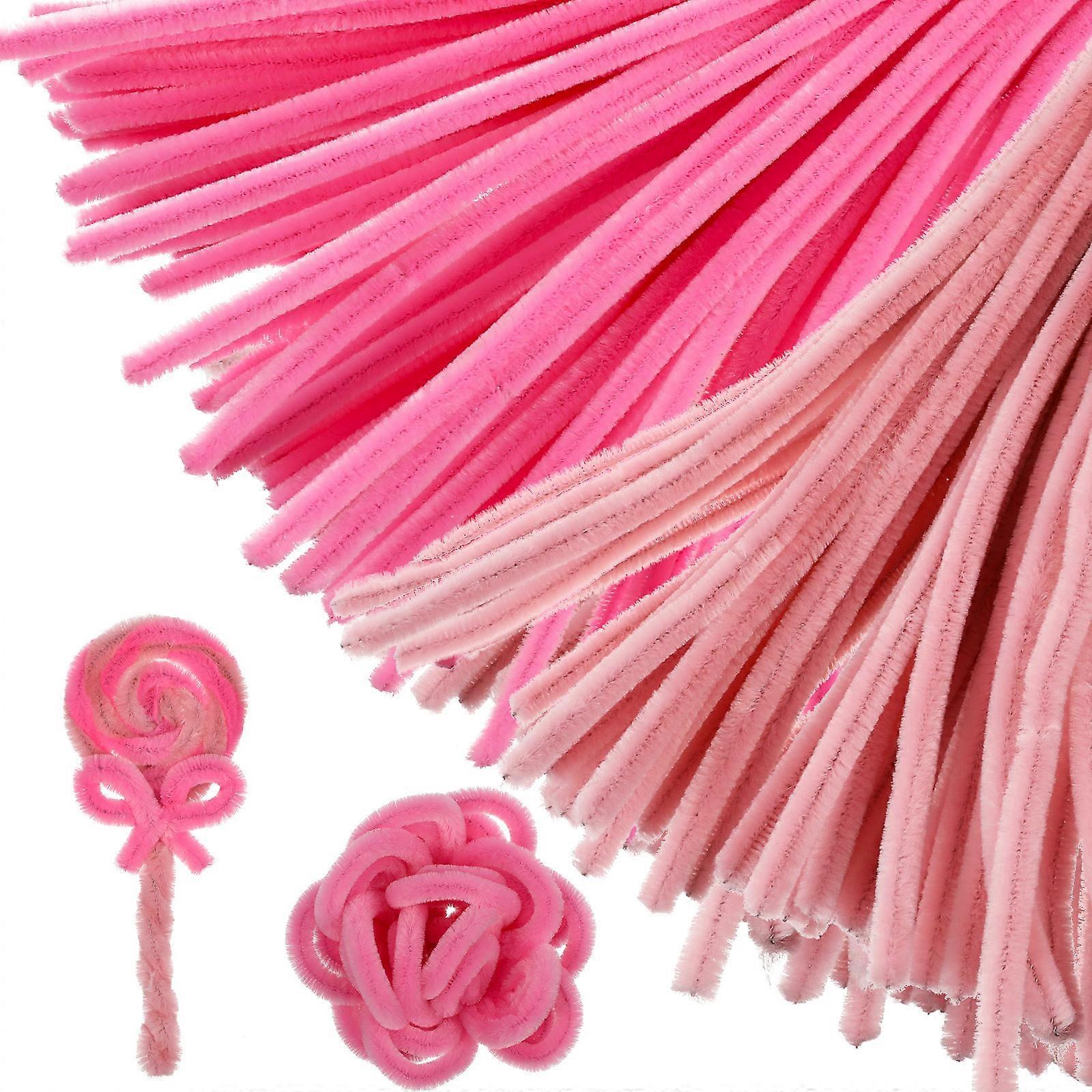 Crafting Supplies Chenille Stems For Kids Dark Pink 11.63X0.28X0.28IN Flexible and Bendable 200Pcs