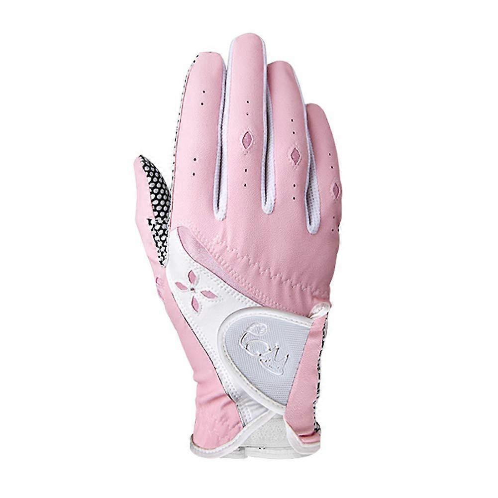 Golf Gloves 1 Pair NonSlip Women's Summer Right Left Adjustable Pink