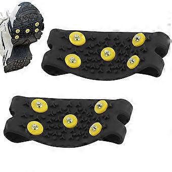 Snowshoes Robust Ice Grips Portable Traction Studs Winter Ice Grips Adjustable Non Slip Studs Lightweight Black