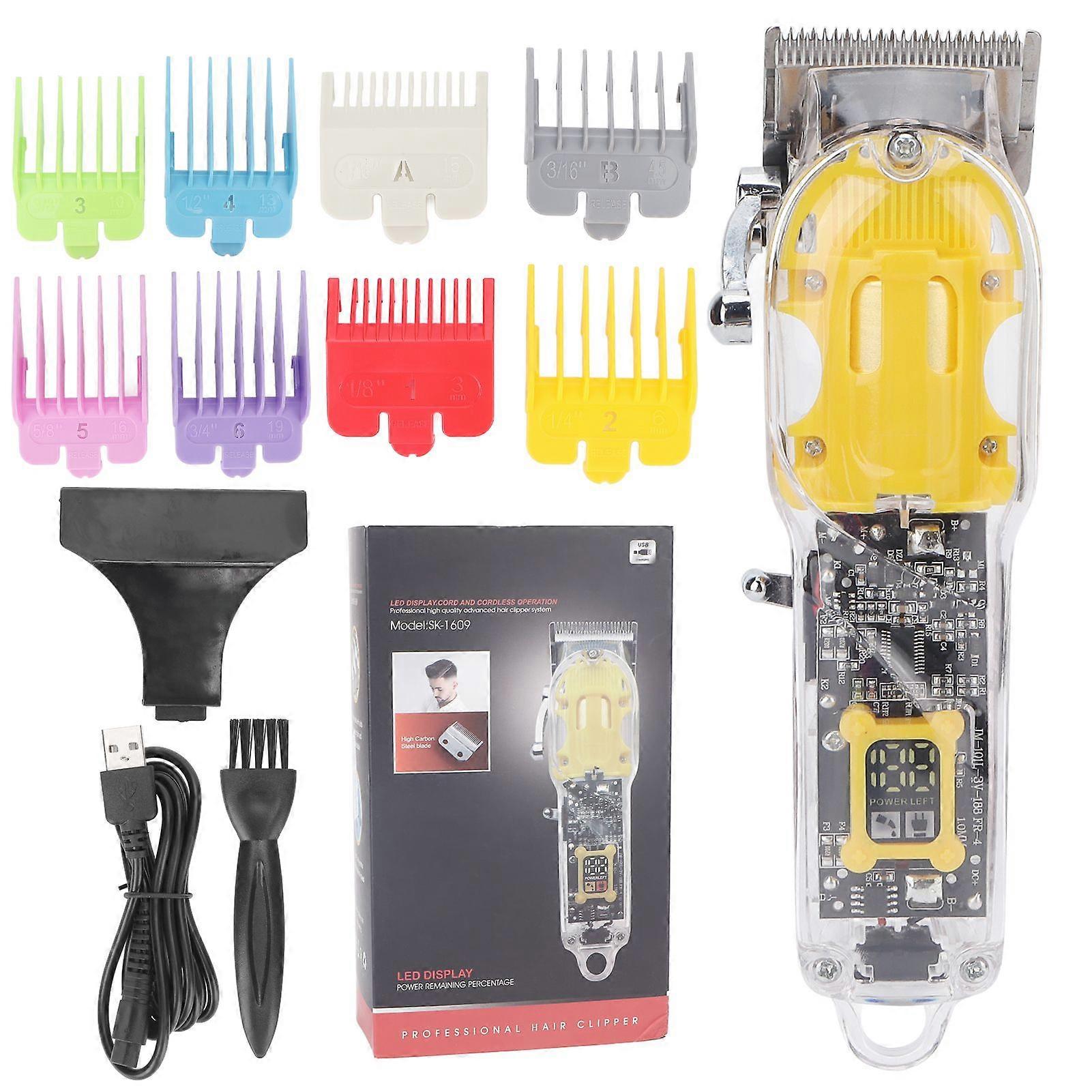 2025 Latest Model Electric Hair Clipper Stainless Steel Incisive Blade 8 Guide...