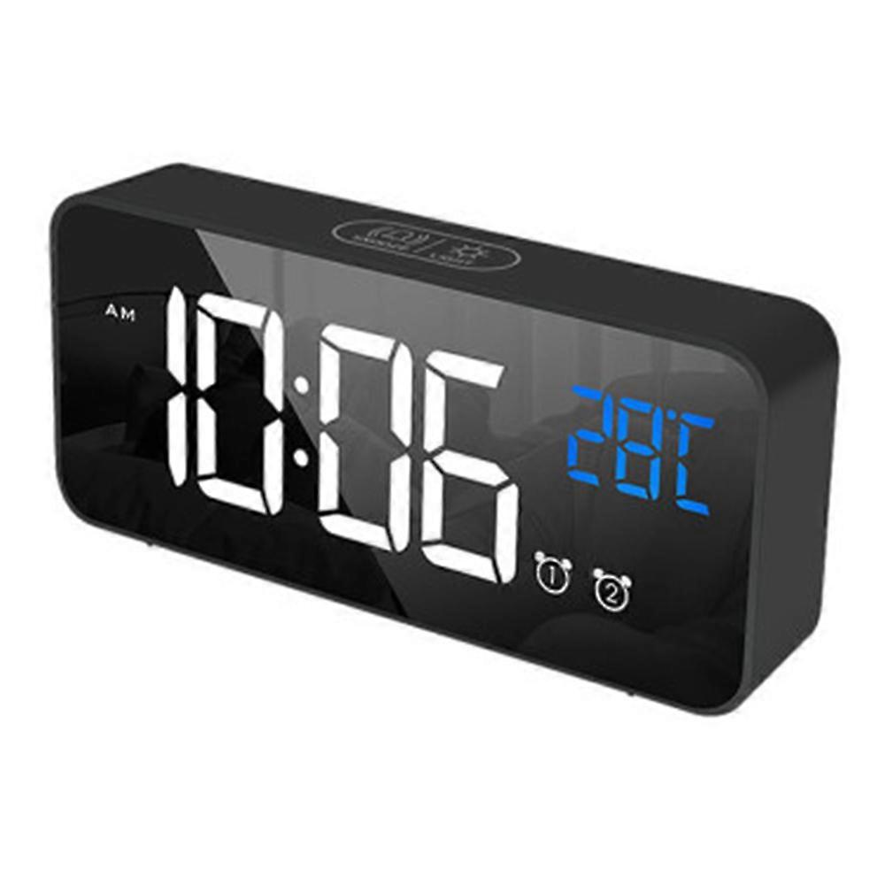 Alarm Clock|Rechargeable Alarm Clock With Voice Control - English Black