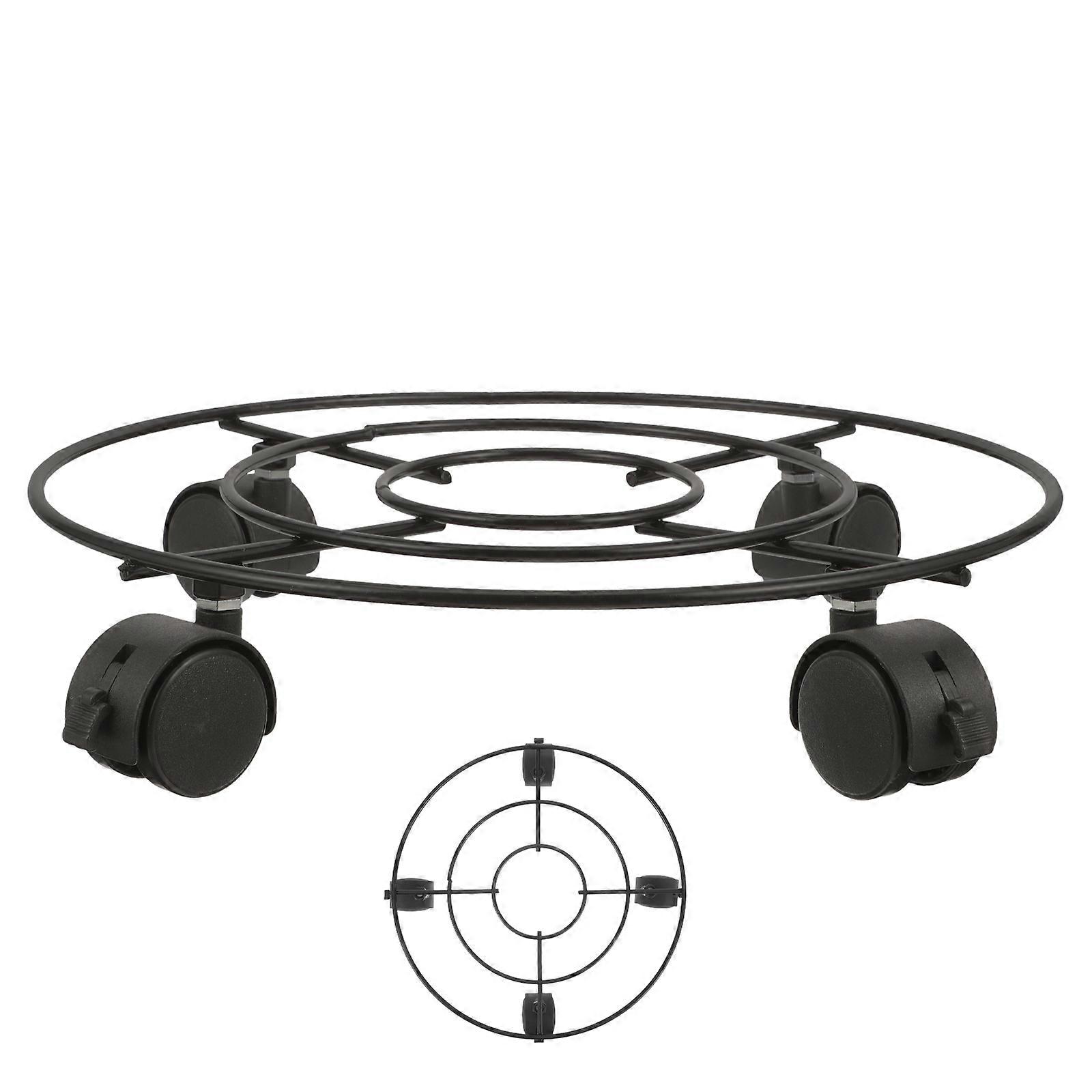 Rolling Planter Base Plant Stand Black 30x30cm Rust-Resistant Coating 1Pcs