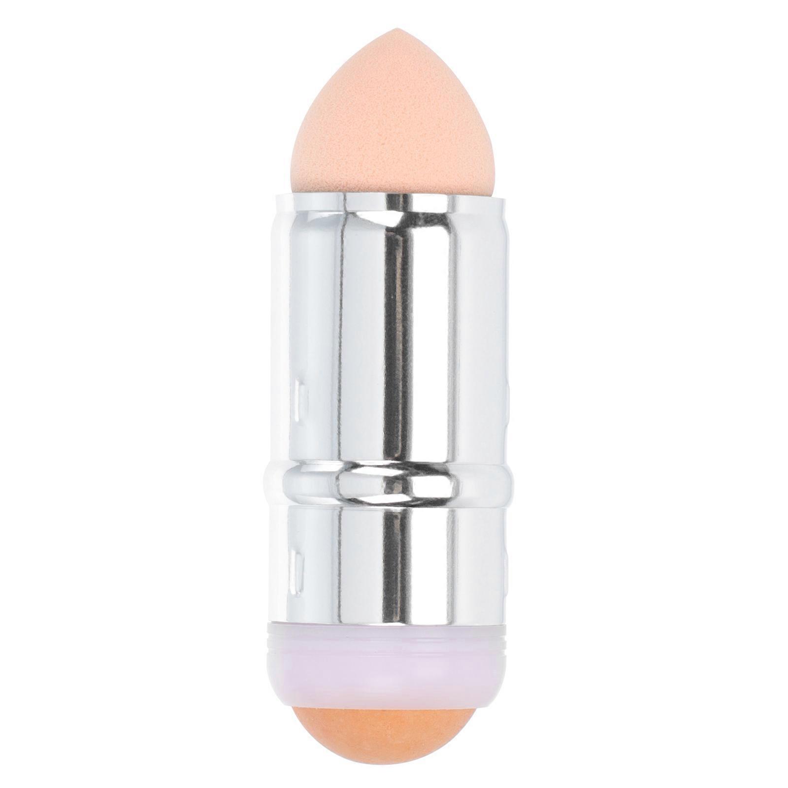 Volcanic Stone Oil Absorbing Roller with Makeup Sponge for On-the-Go Use Pink Plastic
