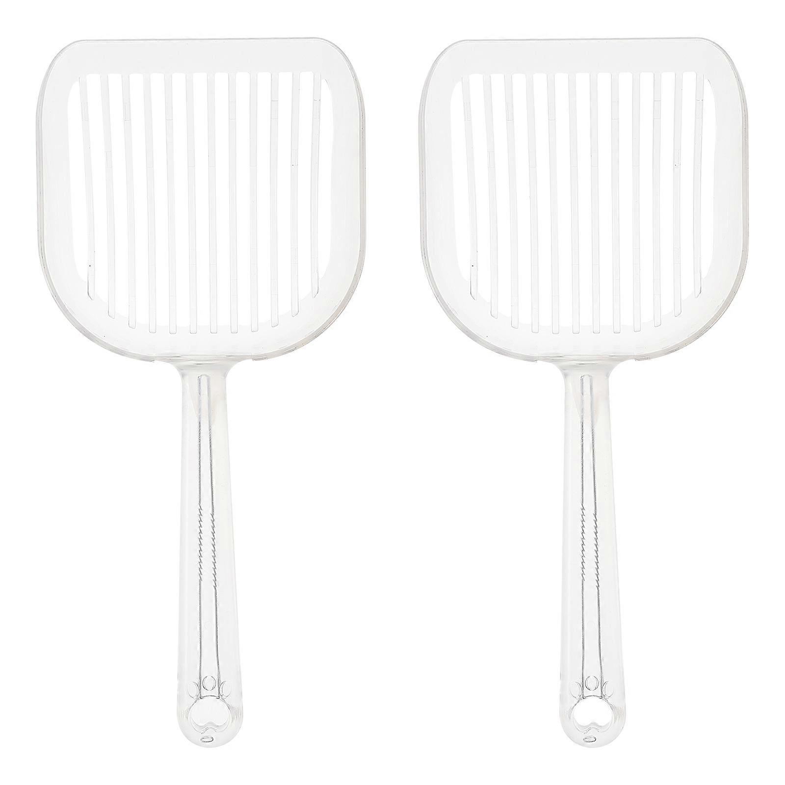 Cleaning Litter Scooper Multi-Function Cat Scooper Portable Litter Transparent Filtering Litter 2Pcs