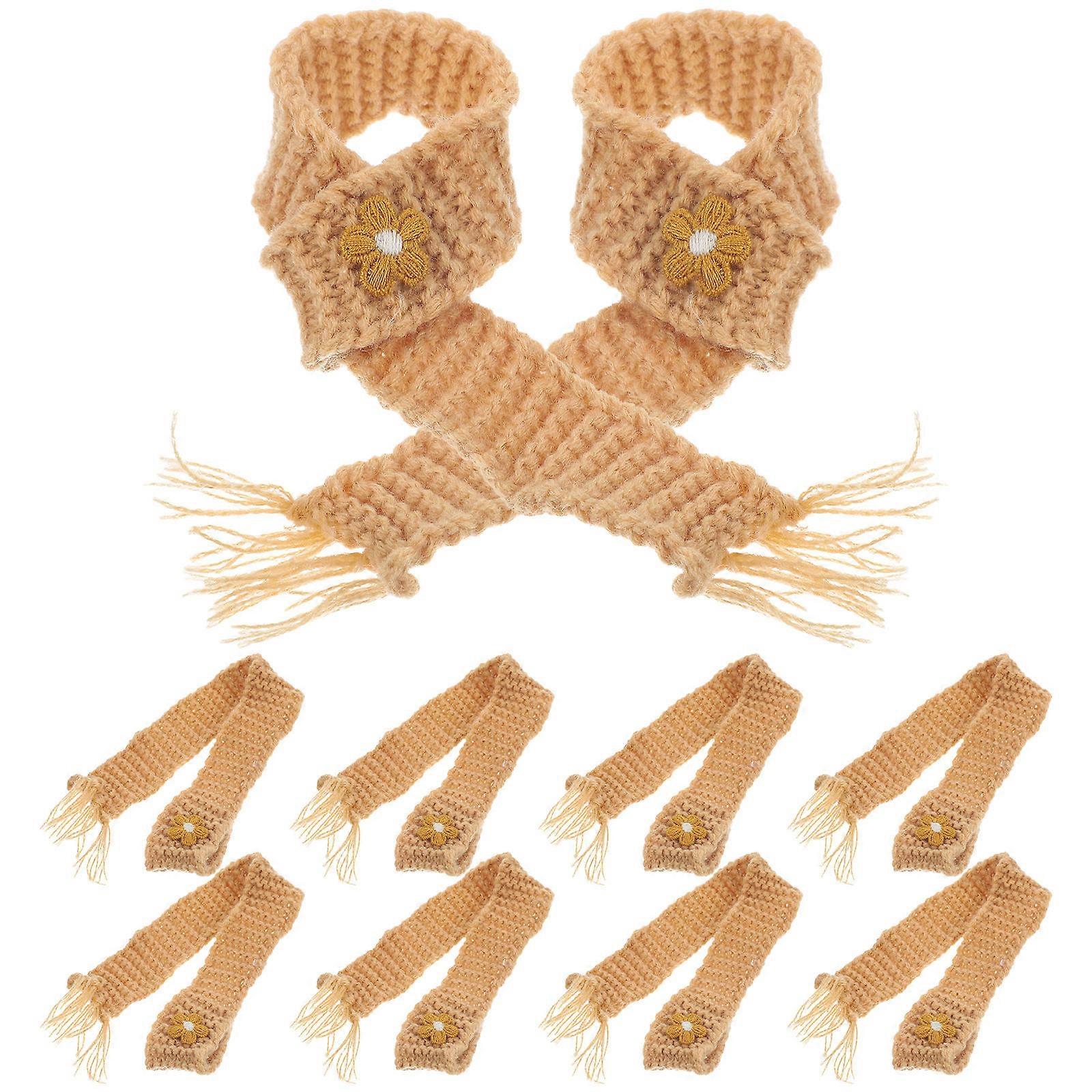 Adjustable Mini Scarf Khaki 28X2.5cm Diy Dolls Decorative 10Pcs