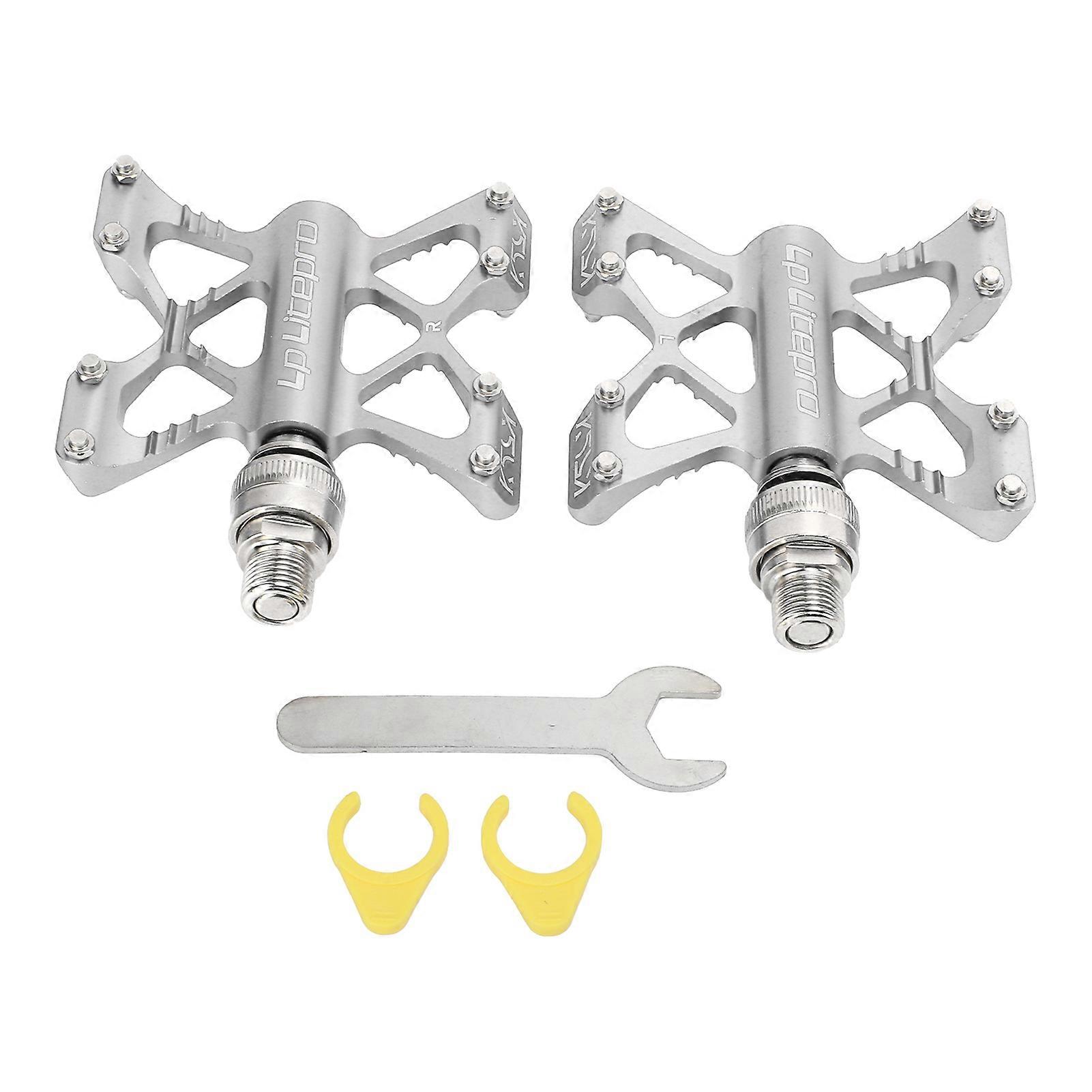 1 Pair LP Litepro K5 Aluminum Alloy Quick Release Pedals for Folding Road Mountain Bikes Silver