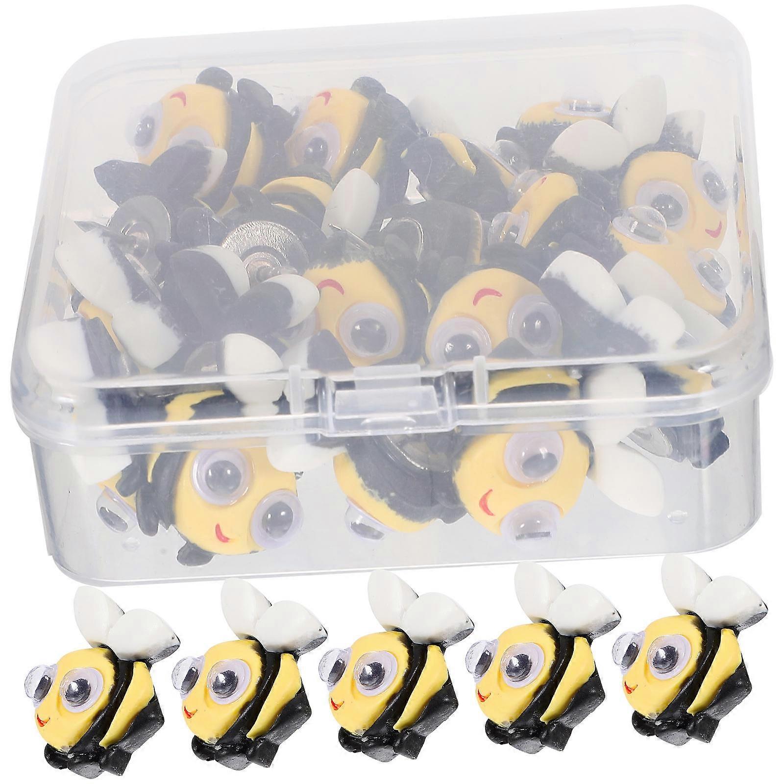 Small Push Pins Multi-Function Bee Shape Thumb Tack Alloy Material School Use 20Pcs