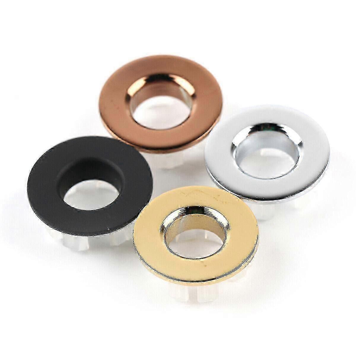 2pcs Bathroom Basin Sink Spares Round Overflow Ring Chrom Hole Cover Insert Cy)