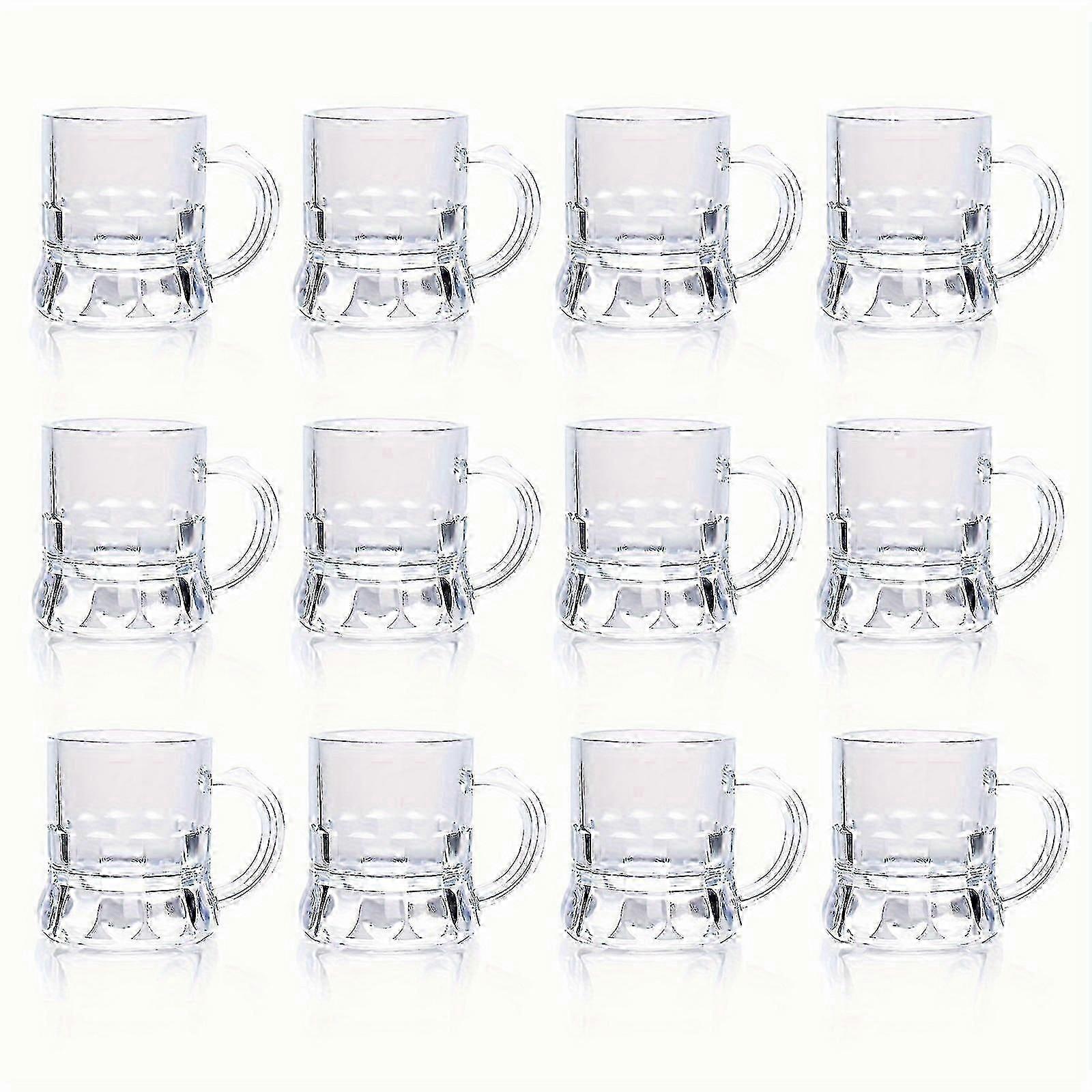 12PCS Mini Beer Joyg & Shot Glass Set - Clear Steins for Shots, Beers & Whiskey - Perfect for BBQs & Partys(12PCSミニビールジョッキ&ショットグラスセット - ショット、ビール、ウイスキー用クリアスタイン) - バーベキューやパーティーに最適