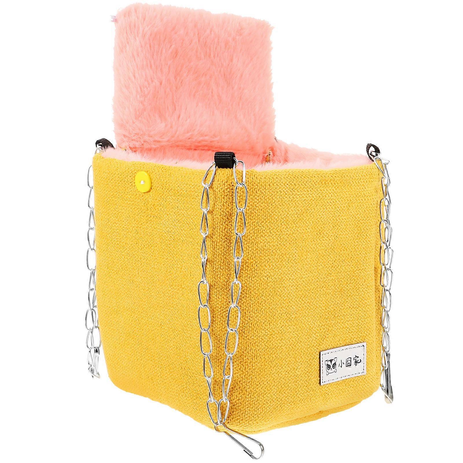 Small Pet Hammock Hamster Nest Parrot Nest Bird Nest Beds Yellow 15.00X15.00X13.00CM 1Pcs