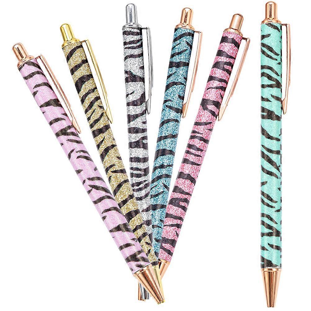 Multicolour Pens Ballpoint Pen Portable Note Taking Pens For Students Pattern 6Pcs